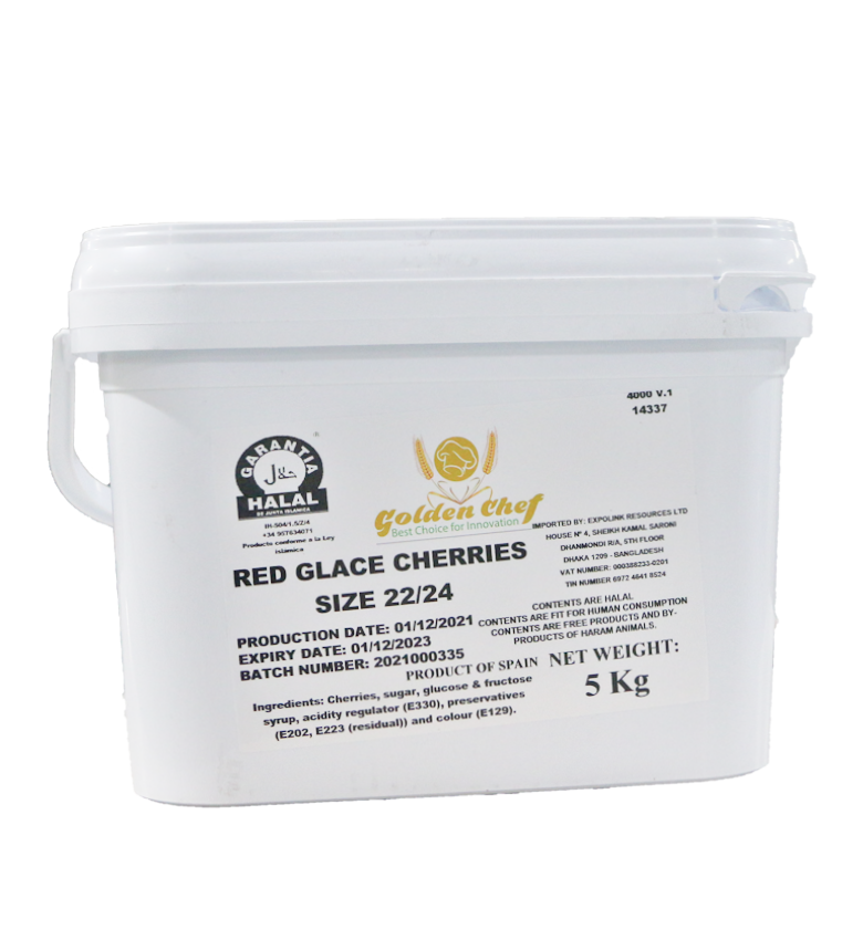 Golden Chef Red Glace cherries White Bucket